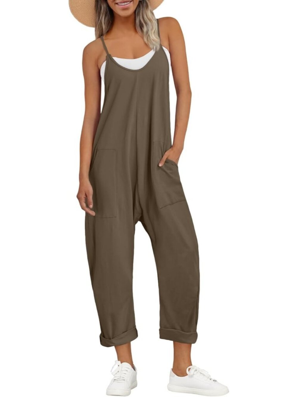 Women's Jumpsuits Khakibrown Cotton Casual Comfortable Stretchy Summer Outfits